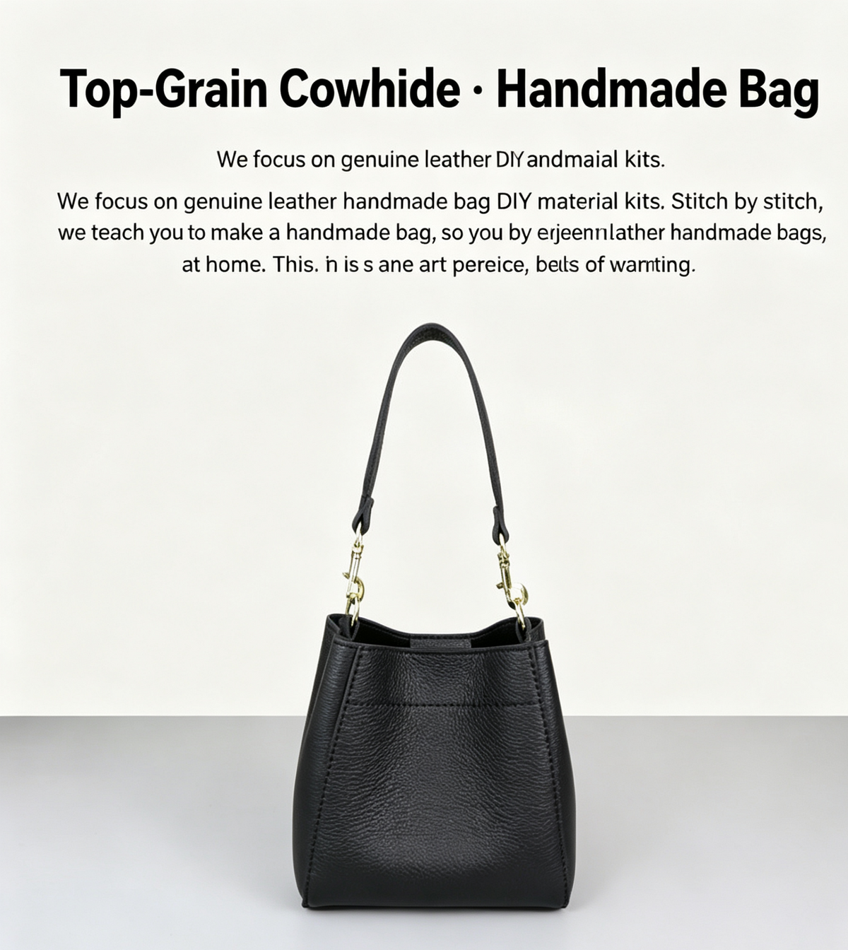 DIY Woven Leather Bucket Bag Kit – Full-Grain Leather Shoulder & Crossbody Bag Making Kit