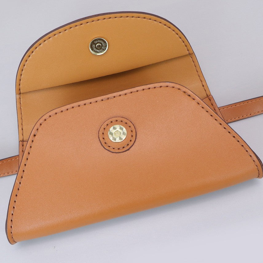 DIY Vintage Leather Fanny Pack Kit for Beginners, Handmade Genuine Cowhide Mini Waist Bag Making Kit, Creative Sewing Craft Gift