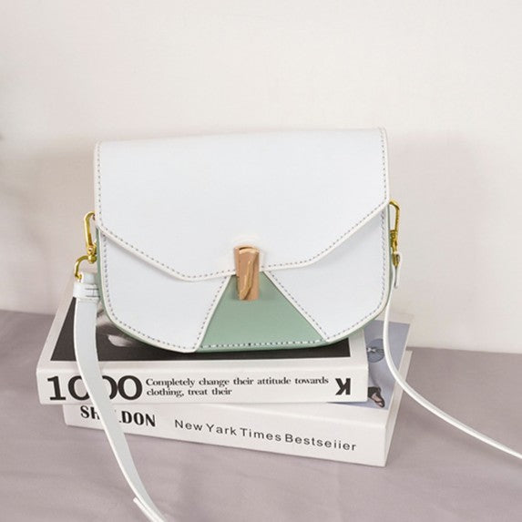 DIY Geometric Flap Genuine Leather Saddle Crossbody Bag Sewing Kit, Multi Color Adjustable Strap Shoulder Bag Handmade Craft Gift For Women