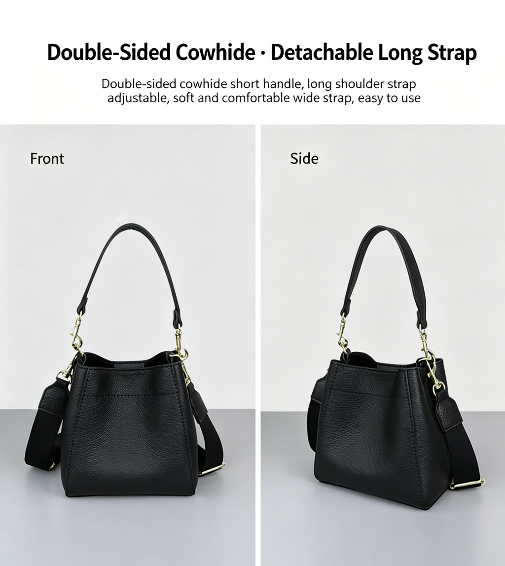 DIY Woven Leather Bucket Bag Kit – Full-Grain Leather Shoulder & Crossbody Bag Making Kit