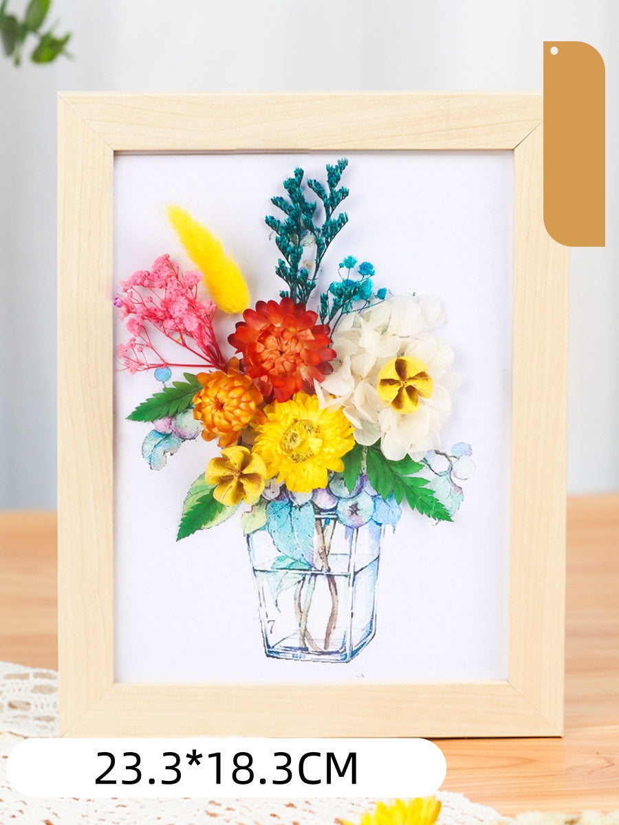 DIY Dried Flower Photo Frame Kit | Natural Preserved Flower Craft Set with Wooden Frame | Handmade Home Decor & Gift for Mother’s Day