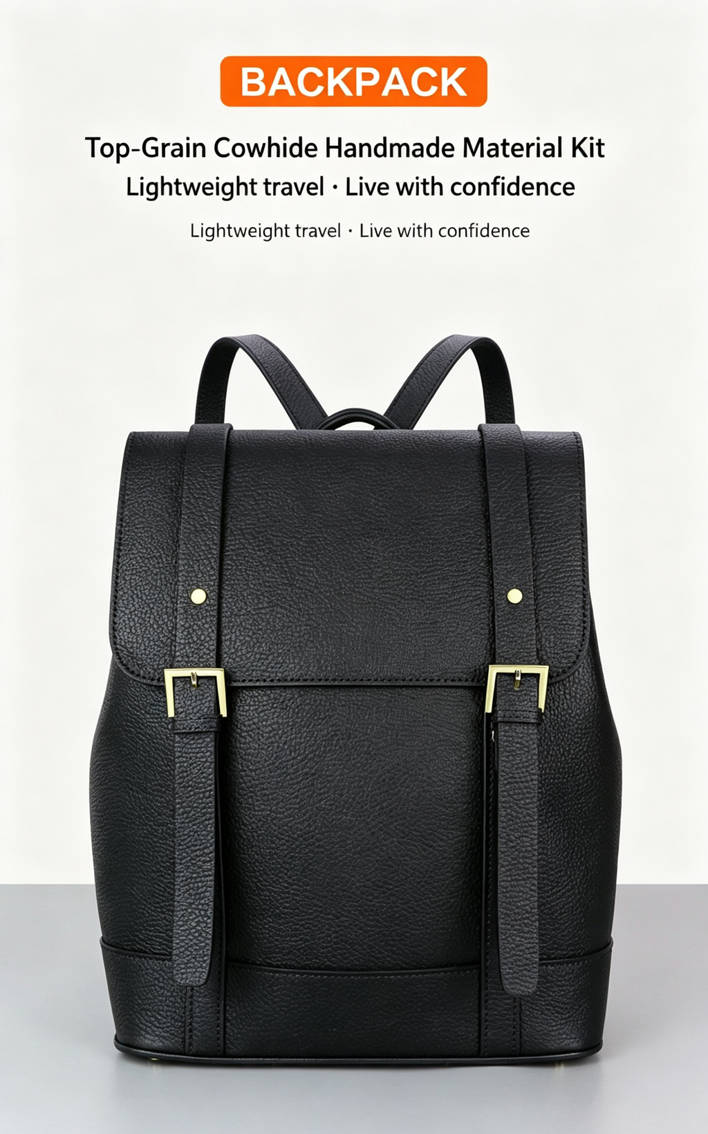 DIY Leather Backpack Kit for Men – Beginner Large Cowhide Work & Travel Bag