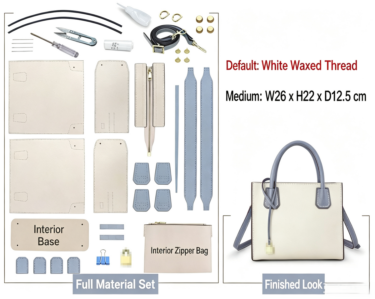 DIY Genuine Leather Shoulder Bag Kit for Beginners – Handmade Crossbody Purse Making Set with Video Tutorial & Complete Materials