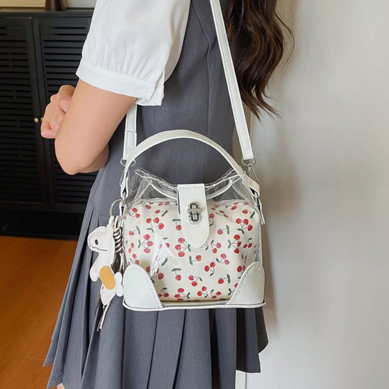 DIY Transparent Cherry Print PVC Handbag Kit | Cute Sweet Crossbody Purse Craft Set with Video Tutorial