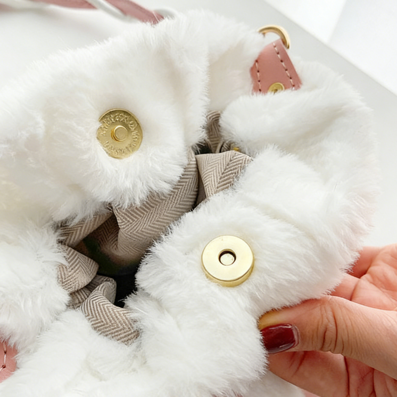 DIY Plush Shoulder Bag Kit – Handmade Fuzzy Tote Bag Craft Kit for Beginners with Video Tutorial (Soft Faux Fur Handbag)