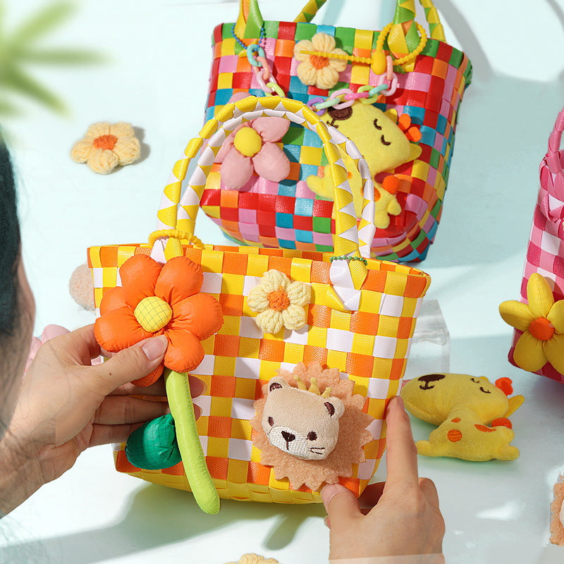 DIY Colorful Woven Tote Bag Kit for Mother’s Day | Handmade Handbag Craft Set with Pre-Cut Materials & Video Tutorial | Beginner Friendly Gift Bag