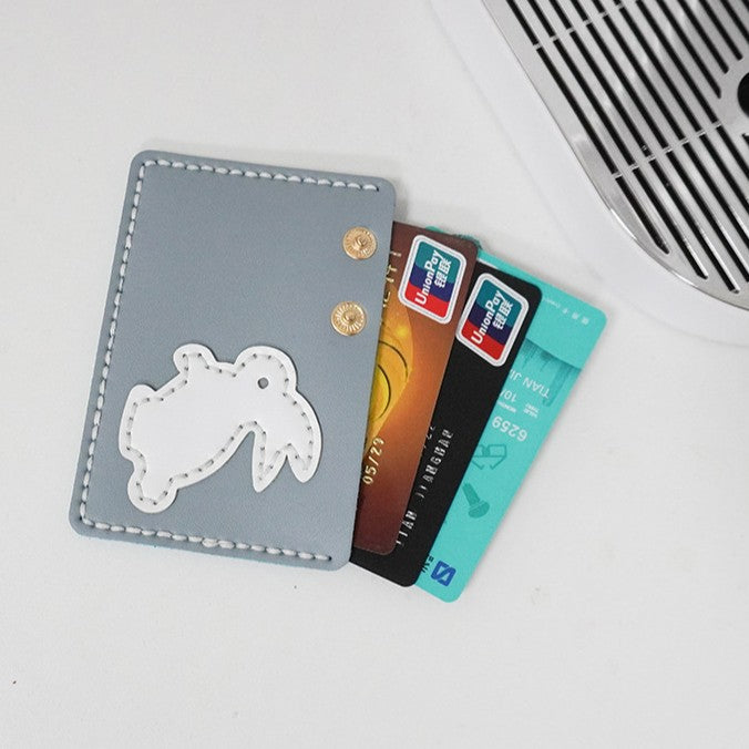 DIY Leather Bunny Wallet Kit – Handmade Colorful Leather Craft Wallet Set for Beginners