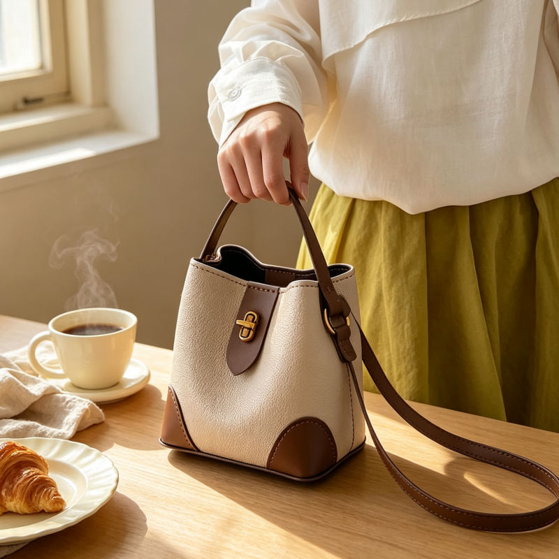 DIY PU Leather Bucket Bag Kit | Beginner-Friendly Handmade Crossbody Tote Bag Craft Set with Video Tutorial