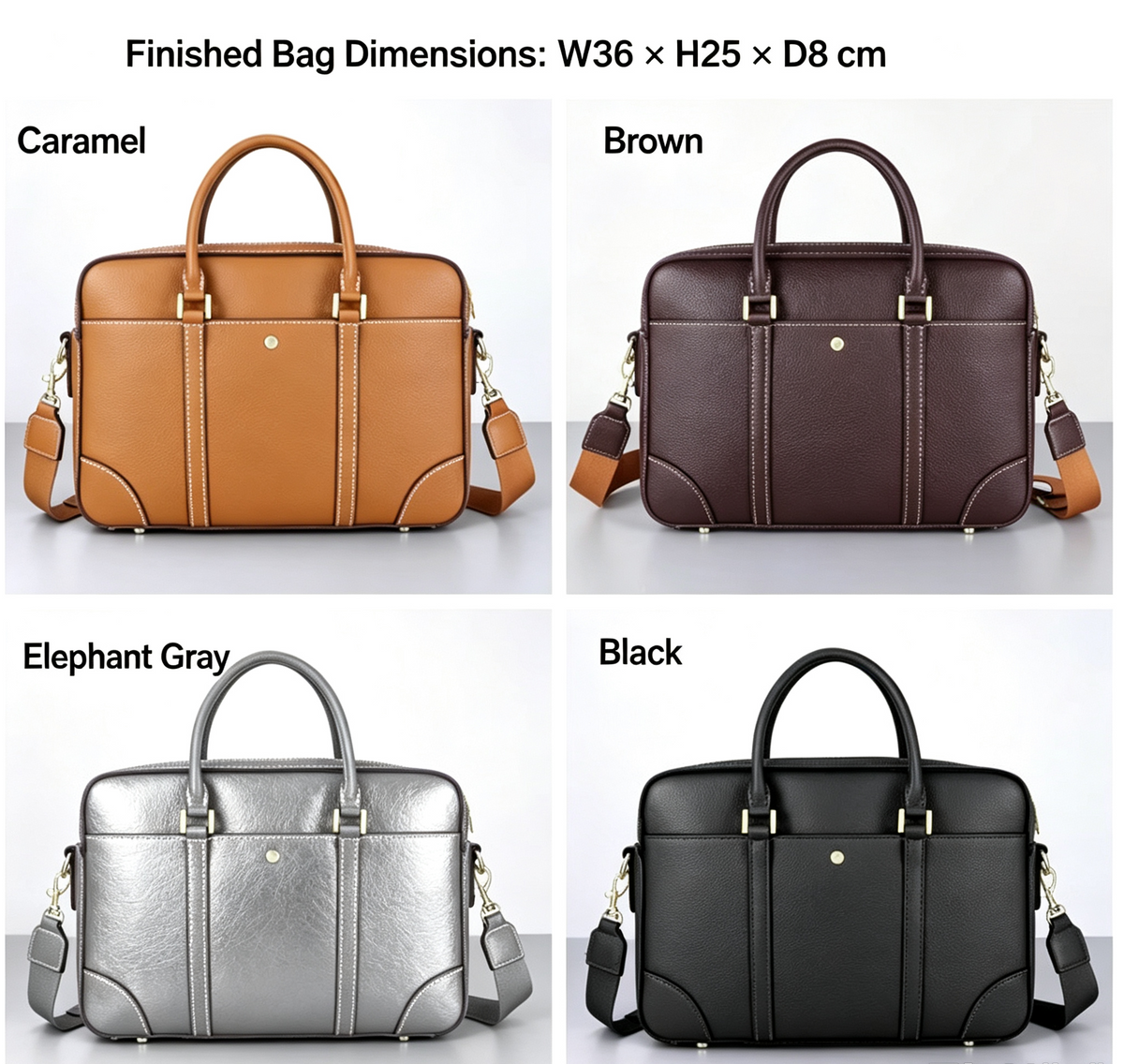 DIY Men's Full-Grain Leather Tote Bag Kit – Handmade Leather Shoulder & Crossbody Bag