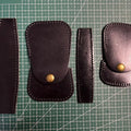 DIY Leather Earphone Case Keychain Kit – Handmade Cowhide Mini Pouch Craft Set for Beginners (Black, AirPods Holder & Key Bag)
