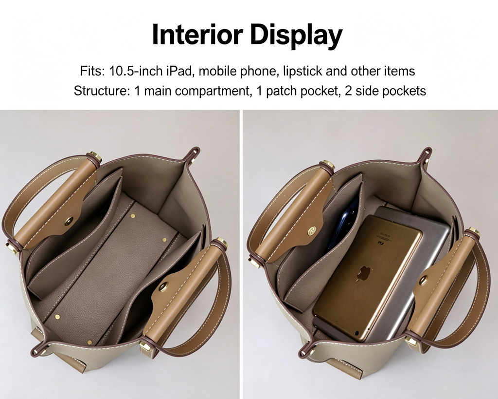 DIY Leather Shoulder Bag Kit – Beginner Large Top-Grain Cowhide Handbag