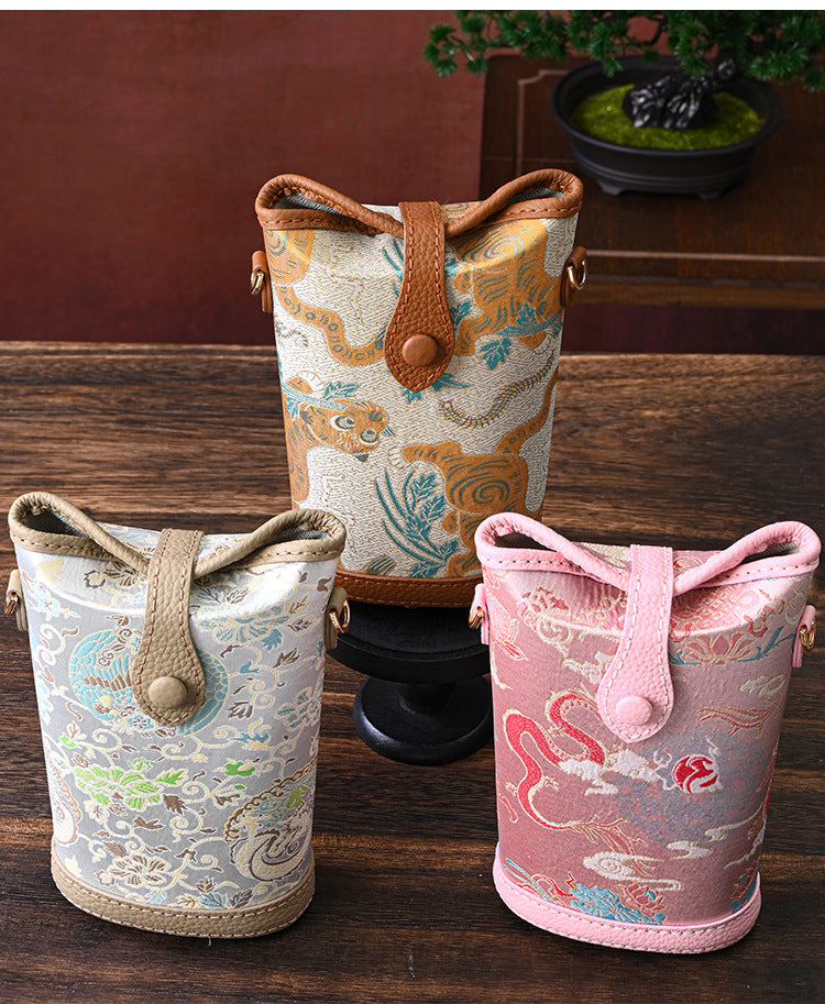 DIY Patchwork Fries Bag Kit – Handmade Genuine Leather & Microfiber Crossbody Bag Craft Set for Beginners