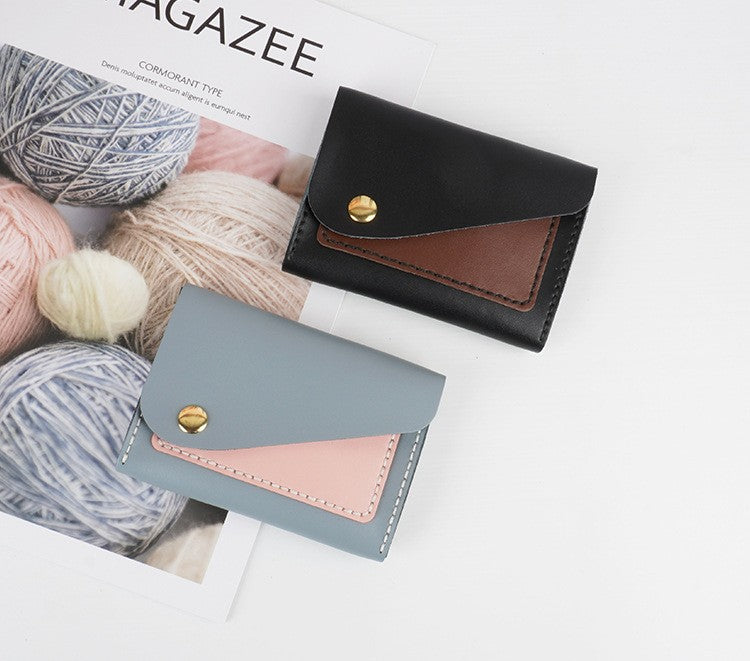 DIY Leather Coin Purse & Card Holder Kit for Beginners – Handmade Cowhide Wallet with Video Tutorial & Complete Sewing Kit