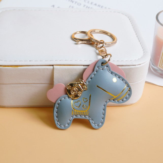 DIY Horse Keychain Craft Kit | Beginner-Friendly Handmade PU Leather Keychain Set | 8-Min Easy Sewing Gift Kit