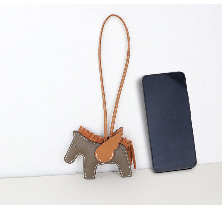 DIY Leather Angel Horse Charm Kit – Handmade Pony Keychain Bag Charm Craft Set for Beginners