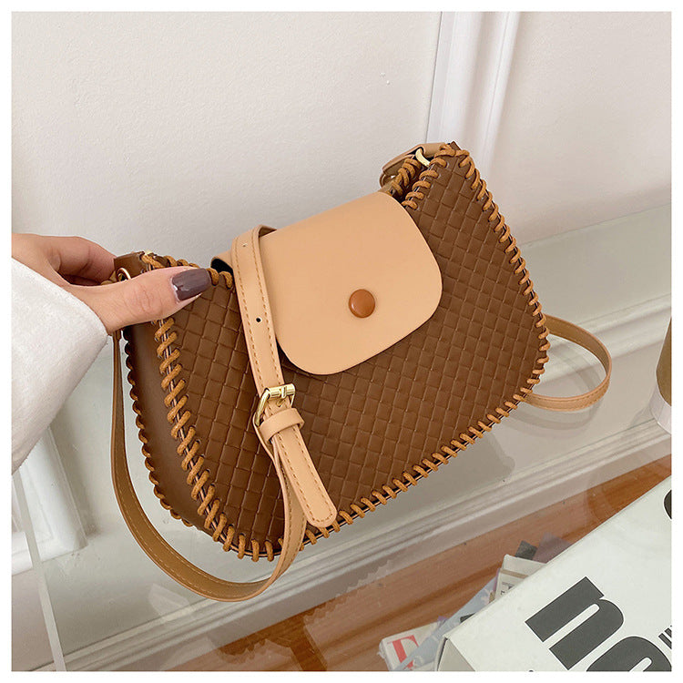 DIY PU Leather Handbag Kit for Beginners – Pre-Cut & Pre-Punched Sewing Craft Bag Set with Video Tutorial, Adjustable Strap, Handmade Gift