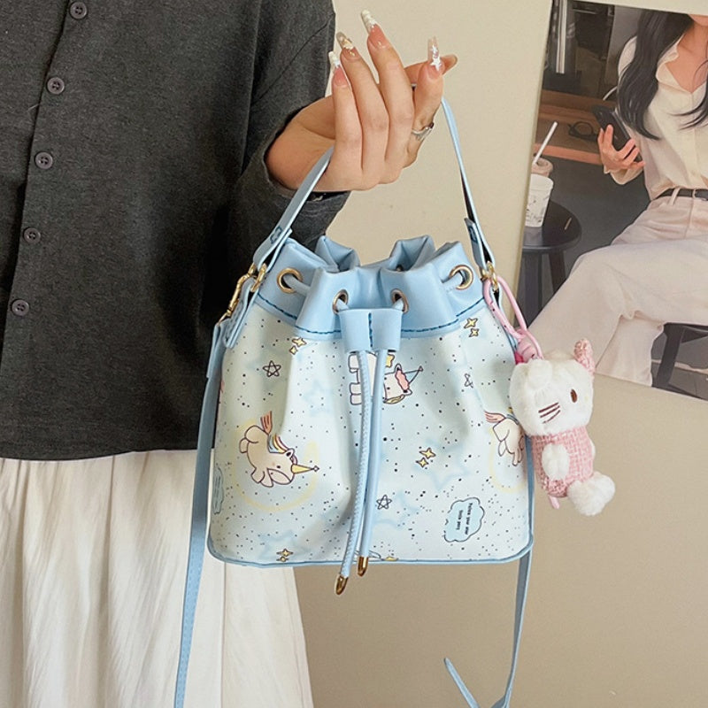 DIY Drawstring Bucket Bag Kit for Beginners – Cute PU Leather Crossbody Purse Making Set with Video Tutorial
