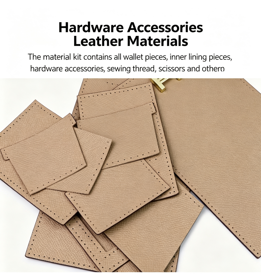 DIY Women's Leather Wallet Kit – Full-Grain Leather Card Holder & Coin Purse Making Kit