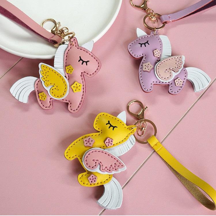 DIY Leather Unicorn Keychain Kit – Handmade Cute Unicorn Charm Craft Set with Video Tutorial