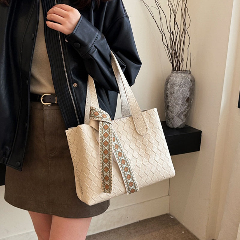 DIY PU Leather Tote Bag Kit – Handmade Shoulder Handbag Craft Kit for Beginners with Video Tutorial (Large Capacity Everyday Bag)