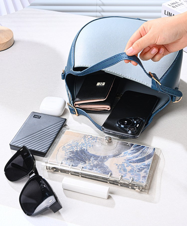 DIY Leather Bucket Bag Kit – Handmade Crossbody Shoulder Bag Craft Set for Beginners with Video Tutorial