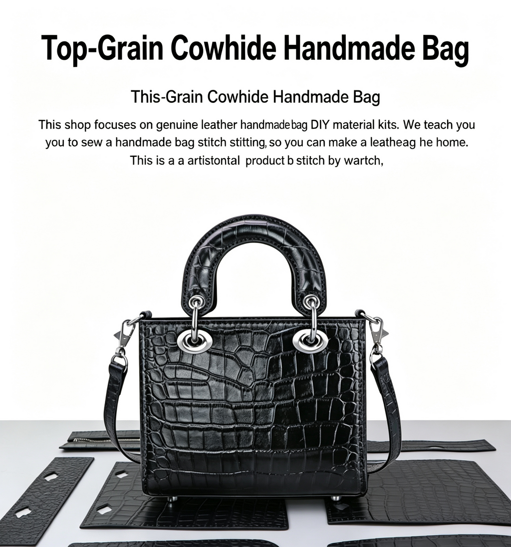 DIY Women's Leather Handbag Kit – Full-Grain Leather Crossbody & Shoulder Bag Making Kit