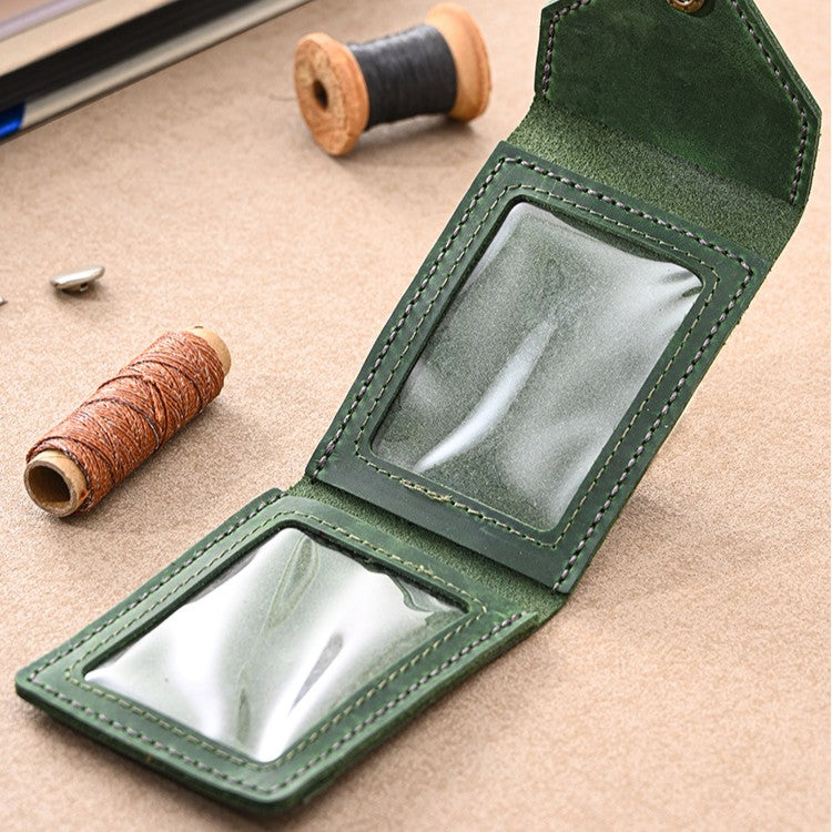 DIY Crazy Horse Leather Driver License Holder Kit | Handmade ID Card Wallet Craft Set for Beginners with Video Tutorial