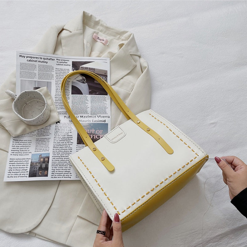 DIY PU Leather Tote Bag Kit for Beginners | Handmade Shoulder Handbag Sewing Craft Set with Video Tutorial | Large Capacity DIY Purse
