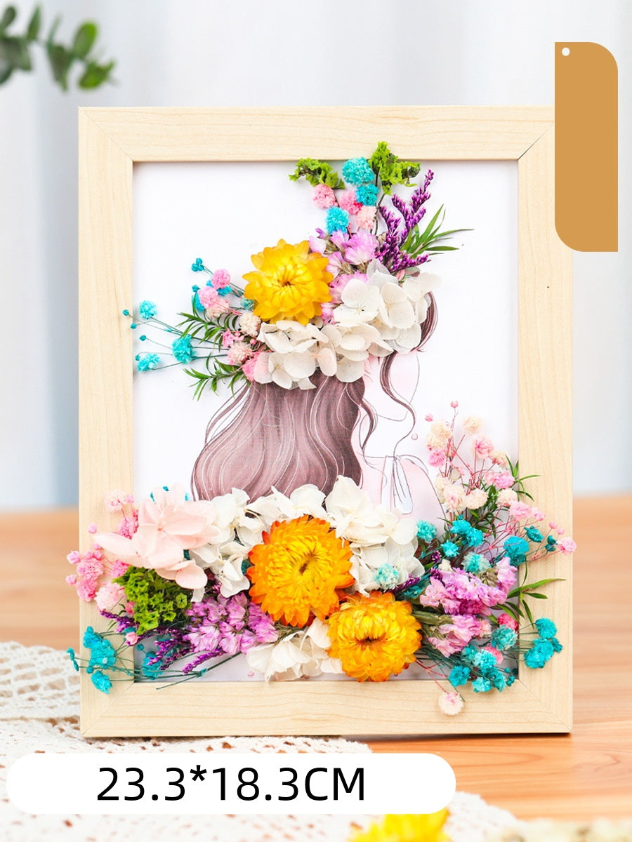 DIY Dried Flower Photo Frame Kit | Natural Preserved Flower Craft Set with Wooden Frame | Handmade Home Decor & Gift for Mother’s Day