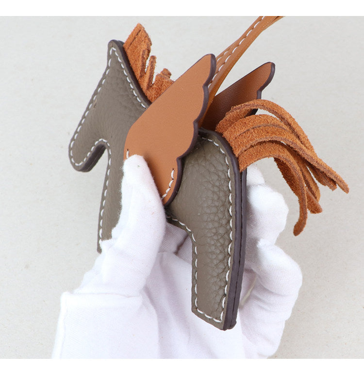 DIY Leather Angel Horse Charm Kit – Handmade Pony Keychain Bag Charm Craft Set for Beginners