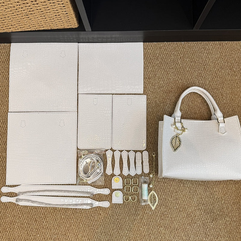 DIY PU Leather Handbag Kit | Handmade Crossbody Shoulder Tote Bag Craft Set for Beginners