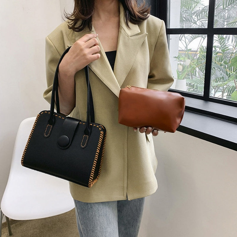 DIY Handcrafted PU Leather Handbag Kit – Beginner Sewing Set with Pre-Cut Materials & Video Tutorial | Crossbody / Shoulder / Top Handle Bag