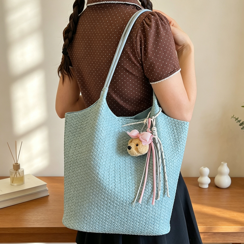DIY Woven Shoulder Bag Kit for Beginners, Handmade PU Leather Crossbody Bag Making Kit, Creative Sewing Craft Gift for Women