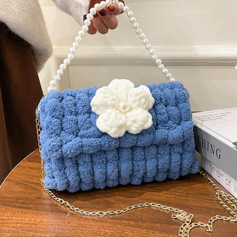 DIY Crochet Shoulder Bag Kit for Beginners – Handmade Yarn Crossbody Purse with Video Tutorial