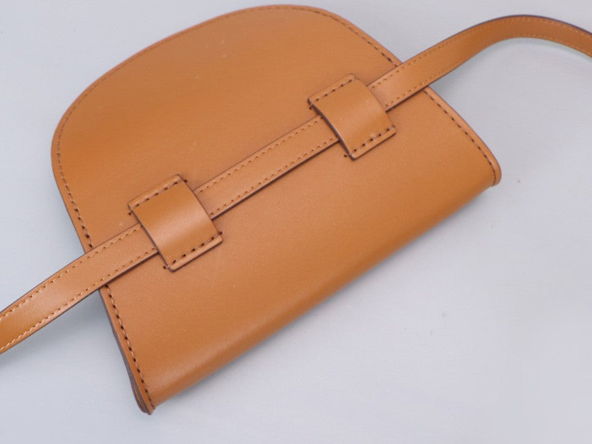 DIY Vintage Leather Fanny Pack Kit for Beginners, Handmade Genuine Cowhide Mini Waist Bag Making Kit, Creative Sewing Craft Gift