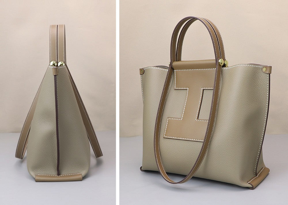 DIY Leather Shoulder Bag Kit – Beginner Large Top-Grain Cowhide Handbag