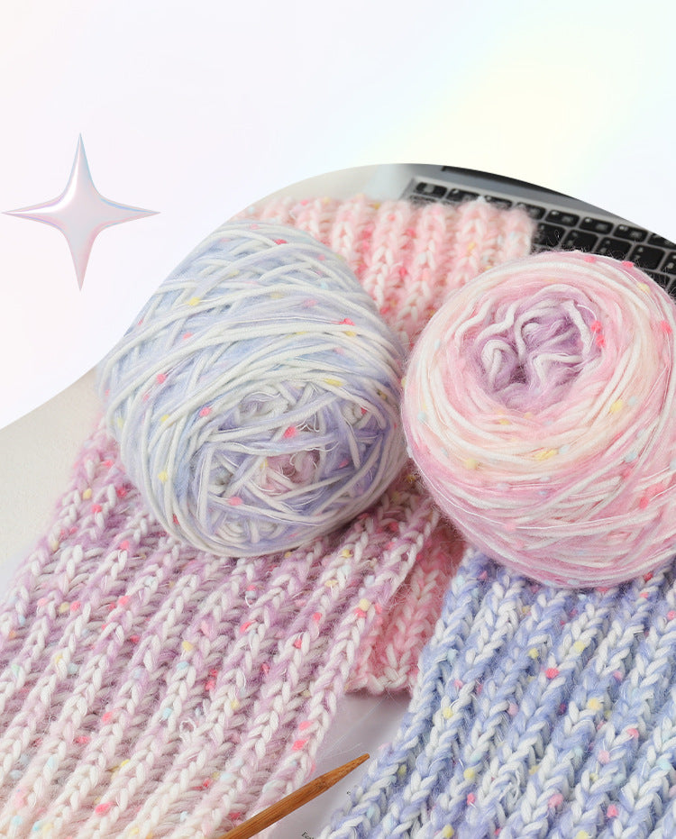 DIY Gradient Scarf Knitting Kit for Beginners – Easy Handmade Rainbow Scarf Set with Video Tutorial & Weaving Tool Included