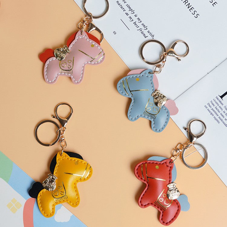 DIY Horse Keychain Craft Kit | Beginner-Friendly Handmade PU Leather Keychain Set | 8-Min Easy Sewing Gift Kit