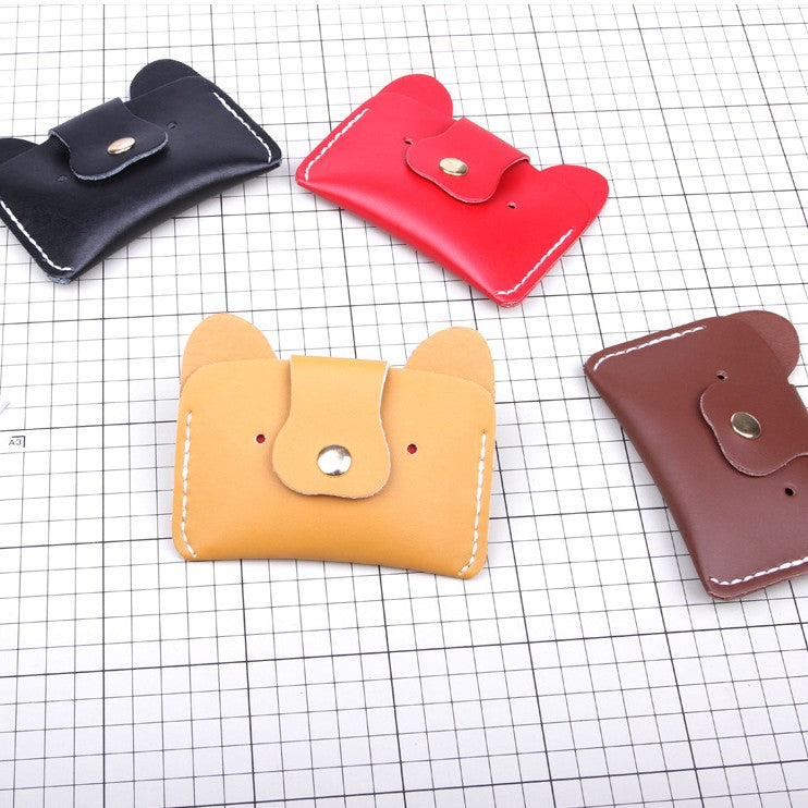 DIY Leather Card Holder Kit for Beginners – Handmade Card Wallet Craft Kit with Video Tutorial & Complete Sewing Set