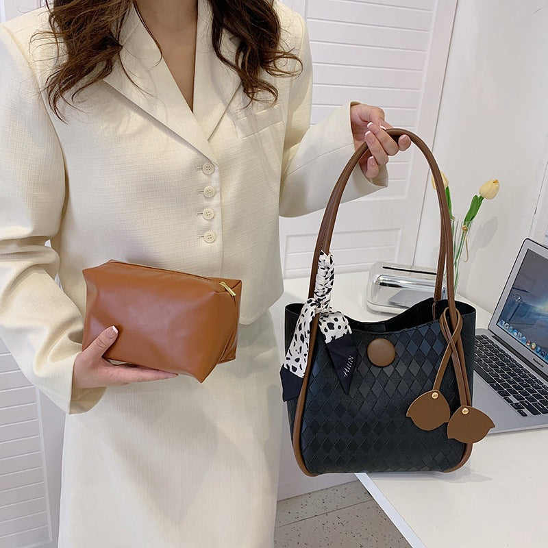 DIY PU Leather Tote Bag Kit for Beginners – Pre-Cut Handbag Sewing Craft Set with Video Tutorial & Complete Materials