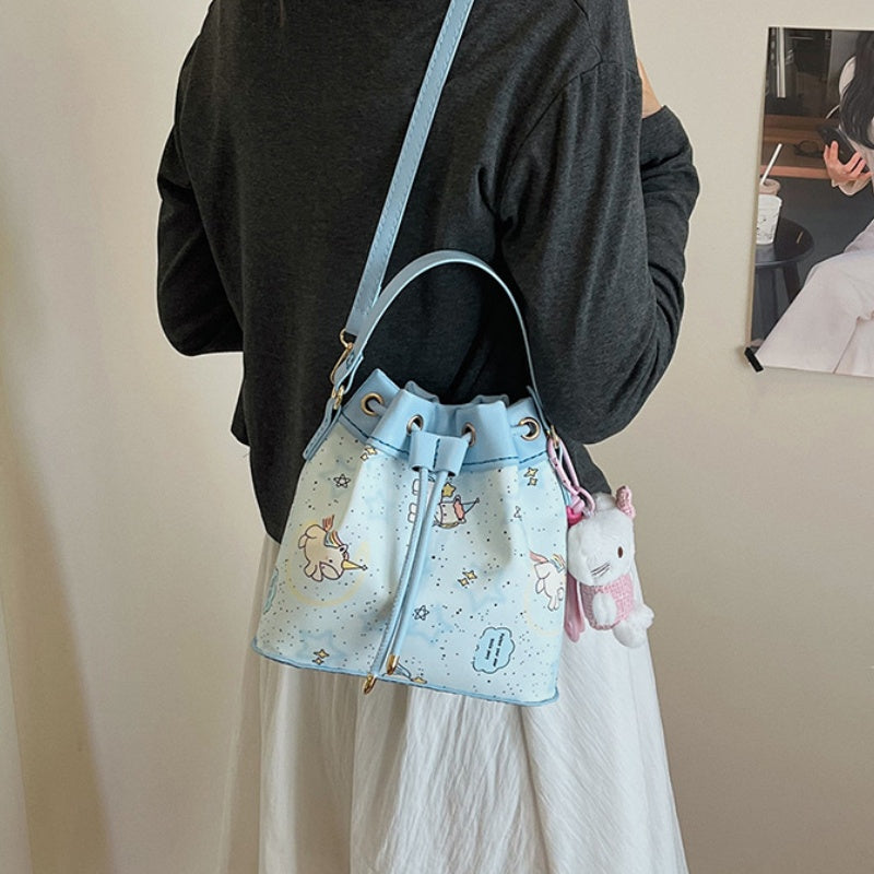 DIY Drawstring Bucket Bag Kit for Beginners – Cute PU Leather Crossbody Purse Making Set with Video Tutorial
