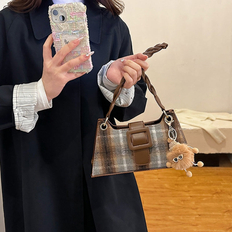 DIY PU Leather & Wool Felt Tote Bag Kit for Beginners – Pre-Cut Sewing Handbag Kit with Video Tutorial, Crossbody Shoulder Bag Craft Set