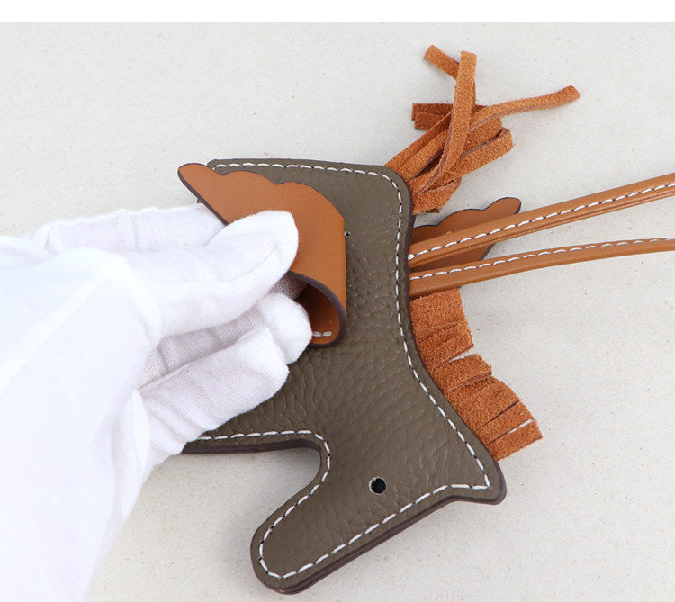 DIY Leather Angel Horse Charm Kit – Handmade Pony Keychain Bag Charm Craft Set for Beginners