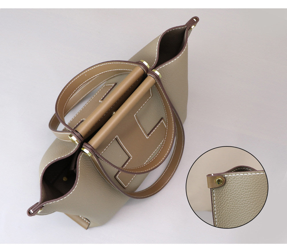 DIY Leather Shoulder Bag Kit – Beginner Large Top-Grain Cowhide Handbag