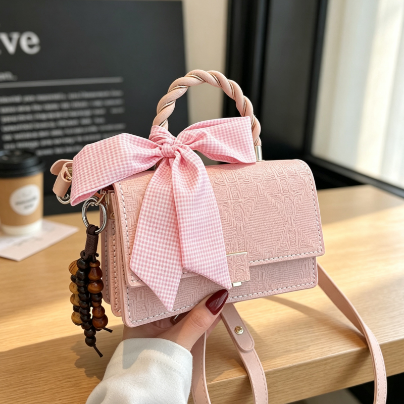DIY Leather Handbag Kit for Beginners – Handmade PU Shoulder Bag Sewing Kit with Video Tutorial, Craft Gift Set