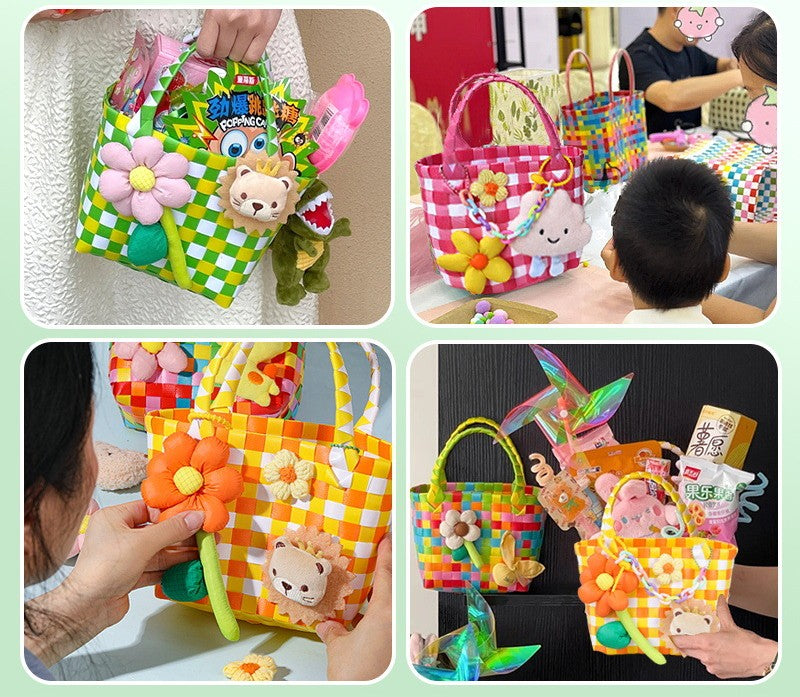 DIY Colorful Woven Tote Bag Kit for Mother’s Day | Handmade Handbag Craft Set with Pre-Cut Materials & Video Tutorial | Beginner Friendly Gift Bag