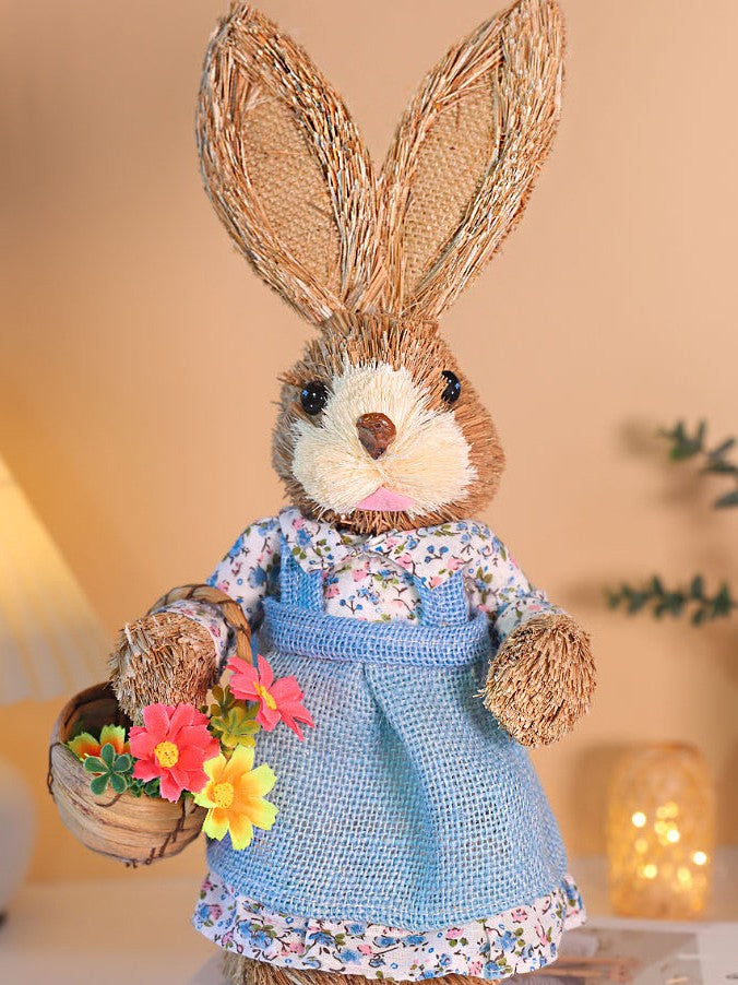 DIY Straw Bunny Craft Kit | Handmade Woven Rabbit Family Set | Spring Easter Home Decor & Mother’s Day Creative Gift