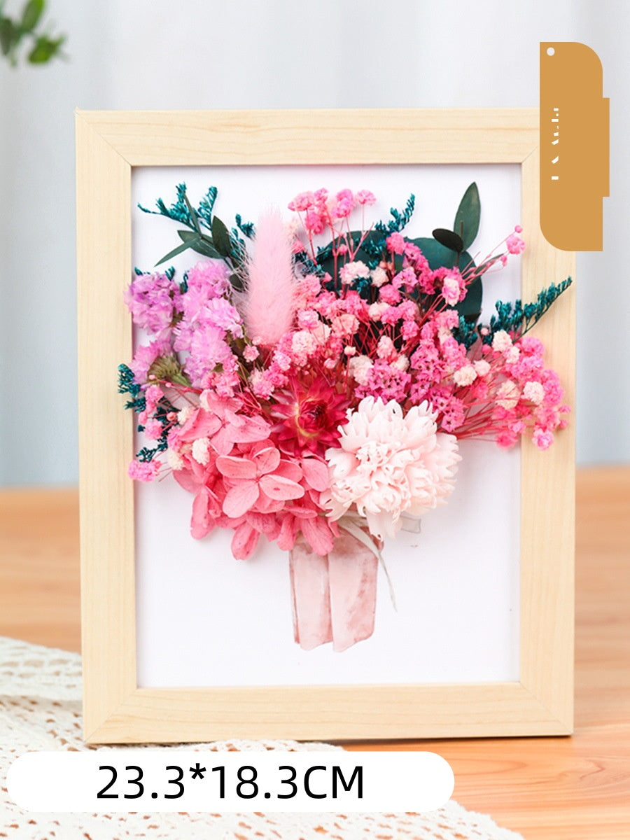 DIY Dried Flower Photo Frame Kit | Natural Preserved Flower Craft Set with Wooden Frame | Handmade Home Decor & Gift for Mother’s Day