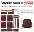 DIY Leather Crossbody Bag Kit for Beginners – Genuine Leather Shoulder Bag Making Set with Video Tutorial & Complete Materials