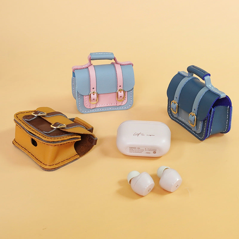DIY Leather Earbud Case Kit | Handmade Cowhide Earphone Storage Pouch Craft Set with Video Tutoria